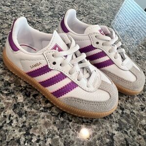 Adidas Samba Kids' Sneakers in White and Purple